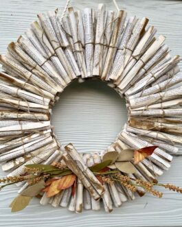 Vintage book pages wreath